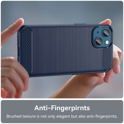 TPU Hülle für Apple iPhone 14 Carbon Fiber Skin Brushed Schutzcover Soft Case