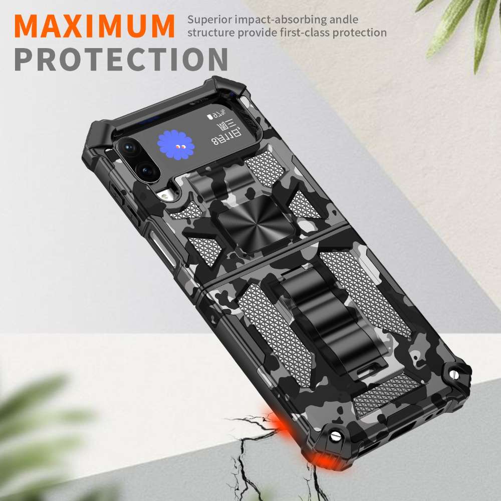Outdoor Hülle für Samsung Galaxy Z Flip4 Camouflage Shockproof PC Schutzcover