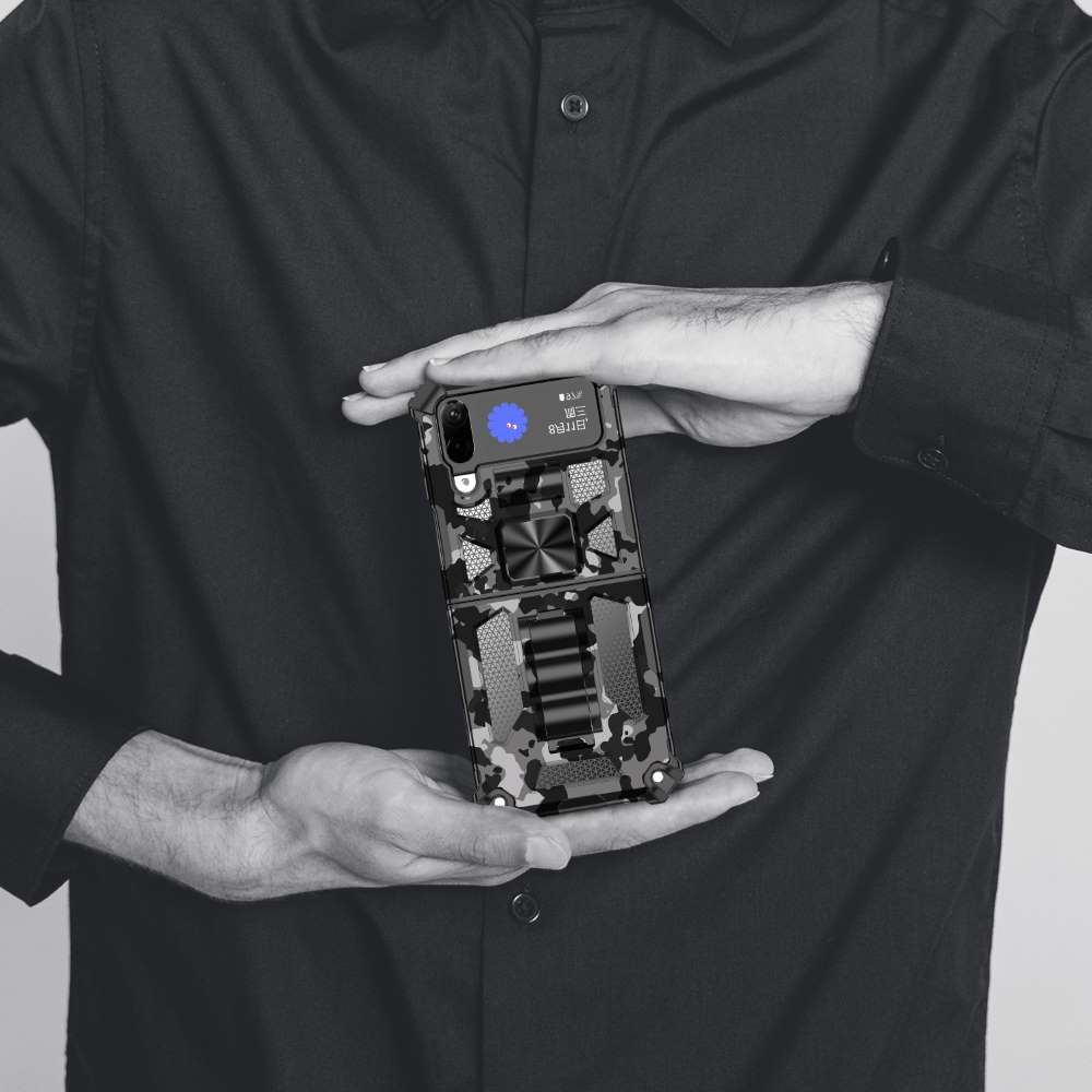 Outdoor Hülle für Samsung Galaxy Z Flip4 Camouflage Shockproof PC Schutzcover