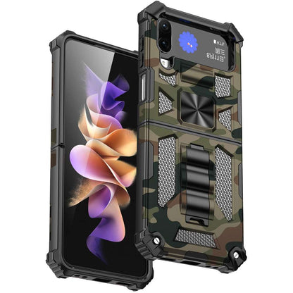 Outdoor Hülle für Samsung Galaxy Z Flip4 Camouflage Shockproof PC Schutzcover