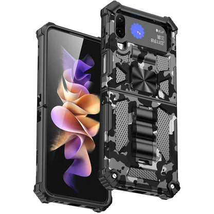 Outdoor Hülle für Samsung Galaxy Z Flip4 Camouflage Shockproof PC Schutzcover