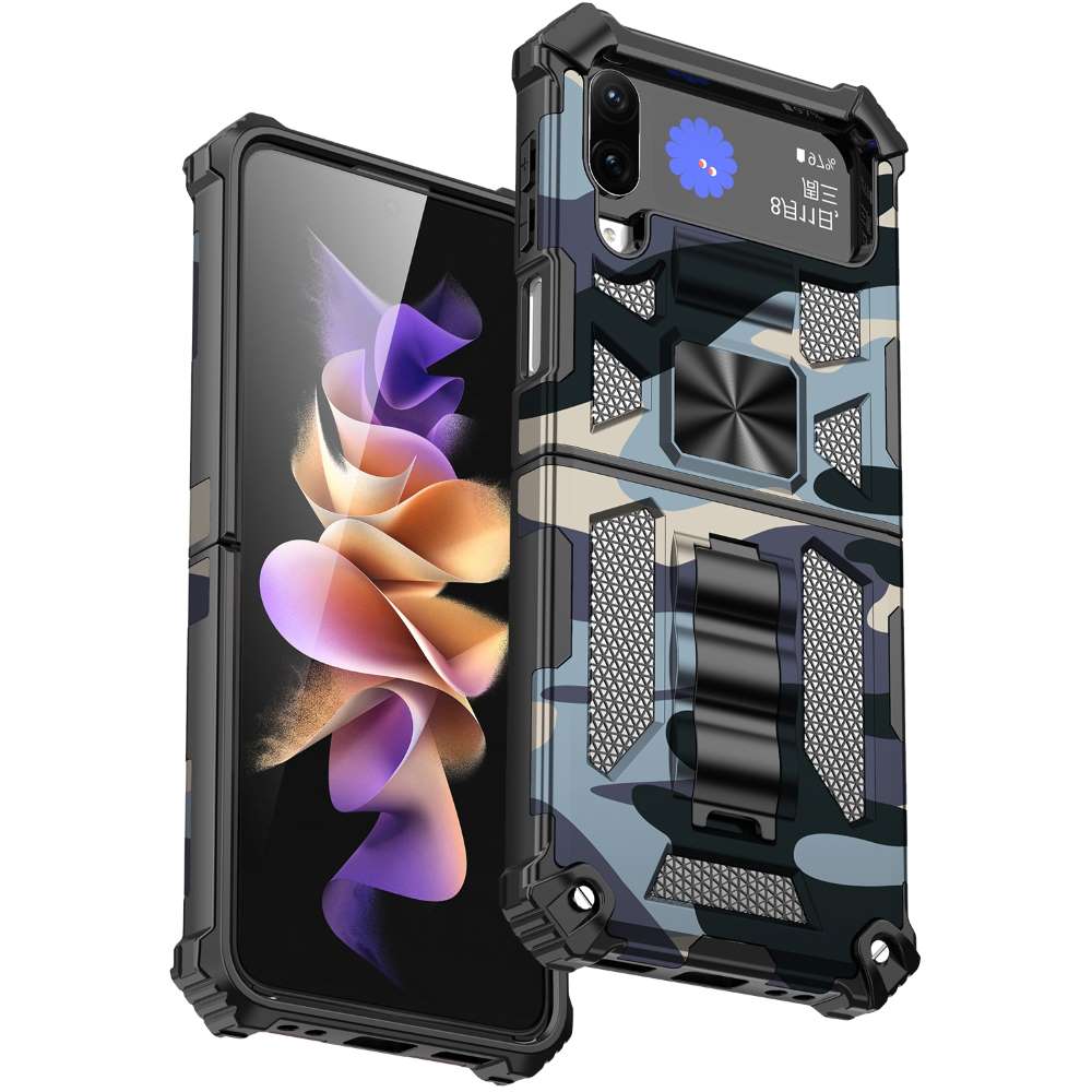 Outdoor Hülle für Samsung Galaxy Z Flip4 Camouflage Shockproof PC Schutzcover