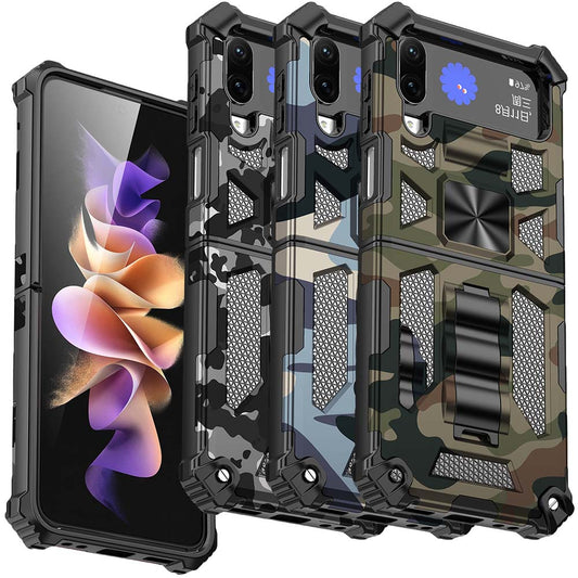 Outdoor Hülle für Samsung Galaxy Z Flip4 Camouflage Shockproof PC Schutzcover