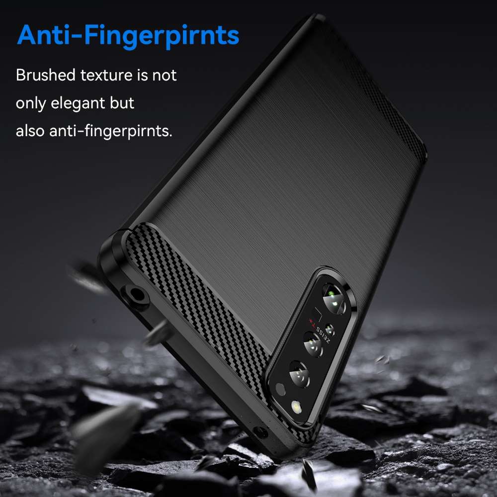 TPU Hülle für Sony Xperia 1 IV Carbon Fiber Skin Brushed Schutzcover Soft Case