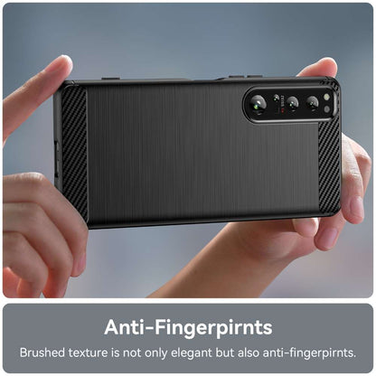 TPU Hülle für Sony Xperia 1 IV Carbon Fiber Skin Brushed Schutzcover Soft Case