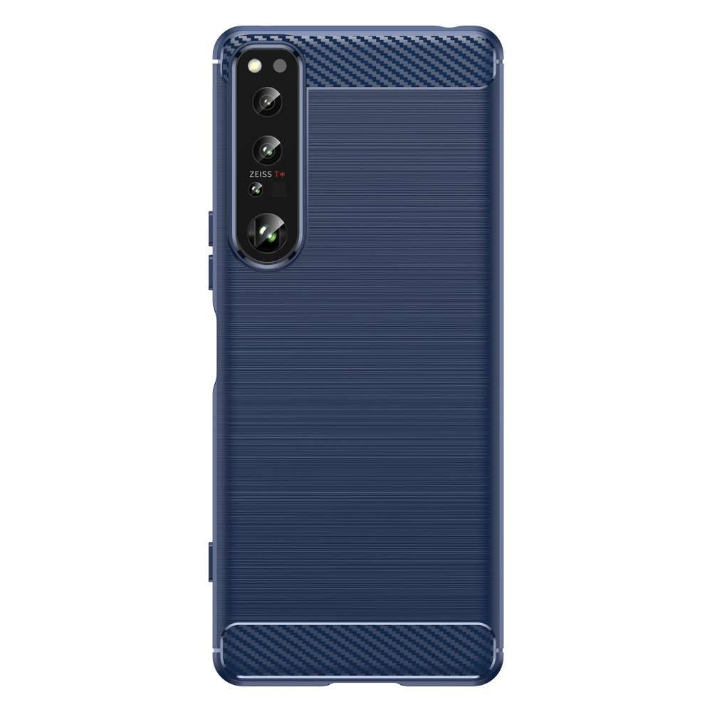 TPU Hülle für Sony Xperia 1 IV Carbon Fiber Skin Brushed Schutzcover Soft Case