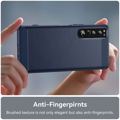 TPU Hülle für Sony Xperia 1 IV Carbon Fiber Skin Brushed Schutzcover Soft Case