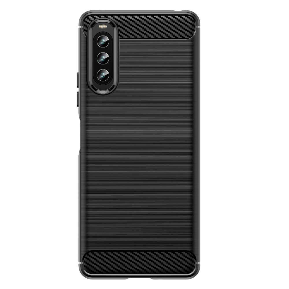TPU Hülle für Sony Xperia 10 IV Carbon Fiber Skin Brushed Schutzcover Soft Case