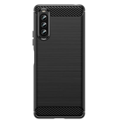 TPU Hülle für Sony Xperia 10 IV Carbon Fiber Skin Brushed Schutzcover Soft Case