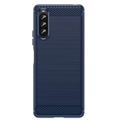 TPU Hülle für Sony Xperia 10 IV Carbon Fiber Skin Brushed Schutzcover Soft Case