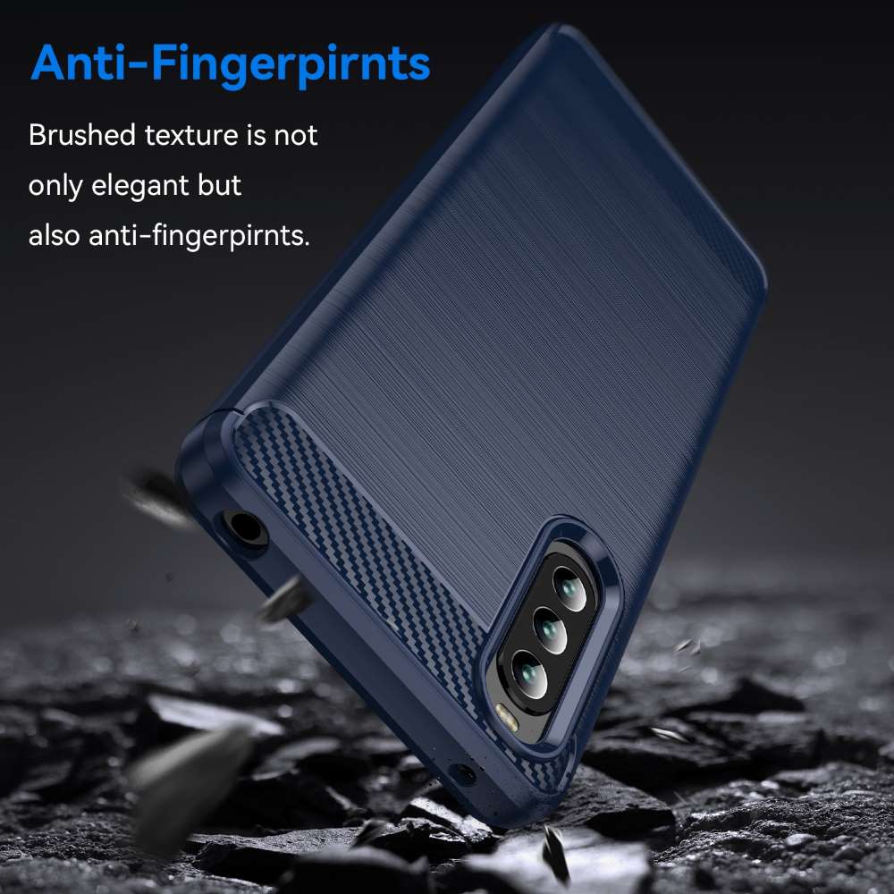 TPU Hülle für Sony Xperia 10 IV Carbon Fiber Skin Brushed Schutzcover Soft Case
