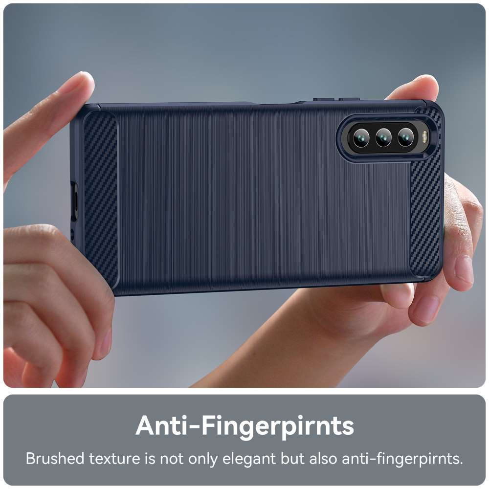 TPU Hülle für Sony Xperia 10 IV Carbon Fiber Skin Brushed Schutzcover Soft Case