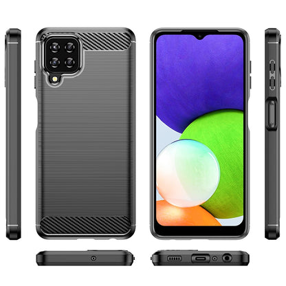 TPU Hülle für Samsung Galaxy A22 4G Carbon Fiber Skin Brushed Schutzcover Case