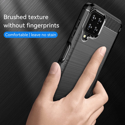 TPU Hülle für Samsung Galaxy A22 4G Carbon Fiber Skin Brushed Schutzcover Case