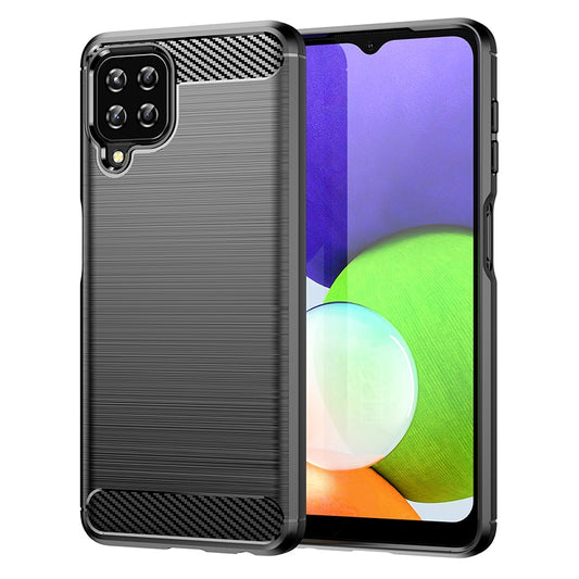 TPU Hülle für Samsung Galaxy A22 4G Carbon Fiber Skin Brushed Schutzcover Case