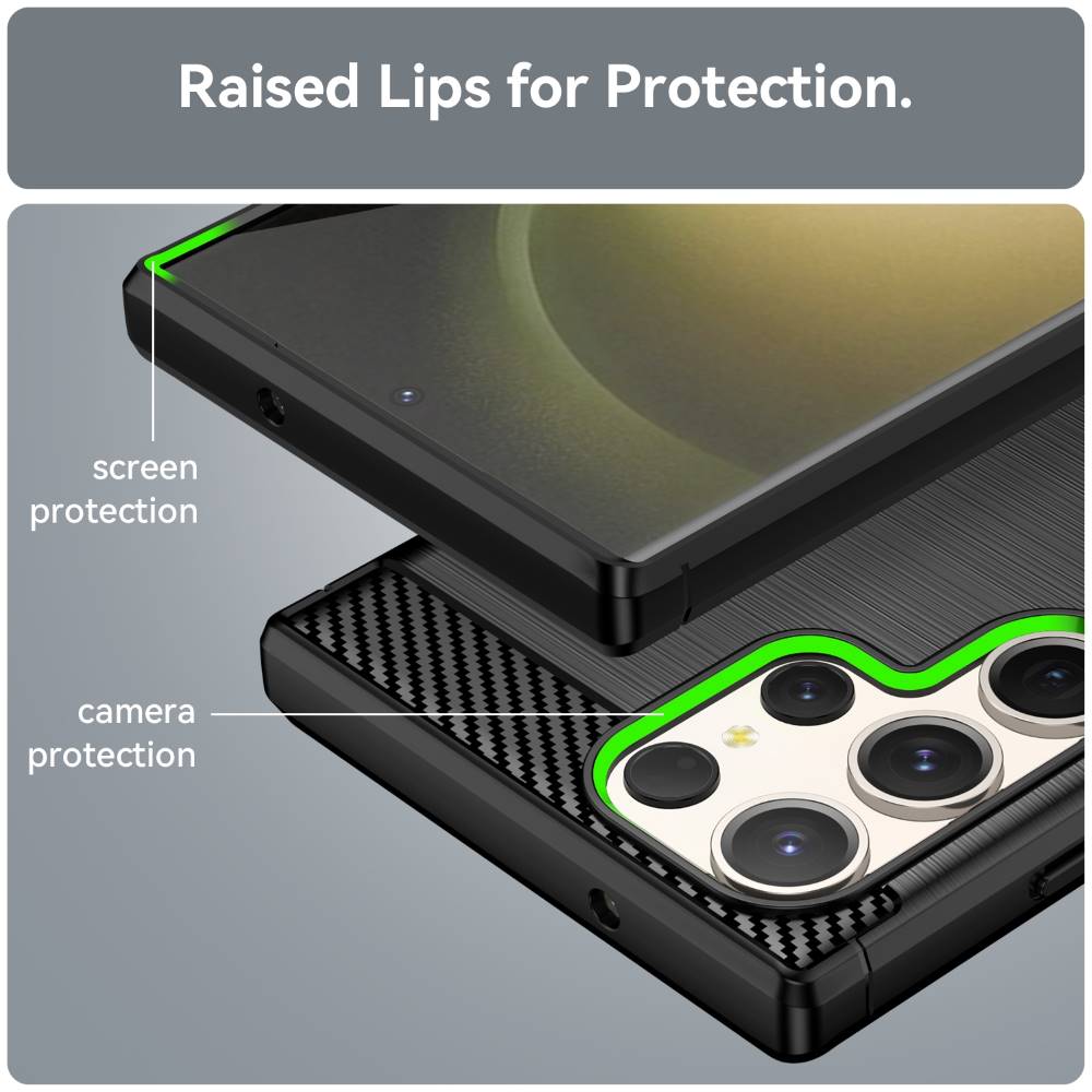 TPU Hülle für Samsung Galaxy S23 ULTRA Carbon Fiber Skin Brushed Backcover Case