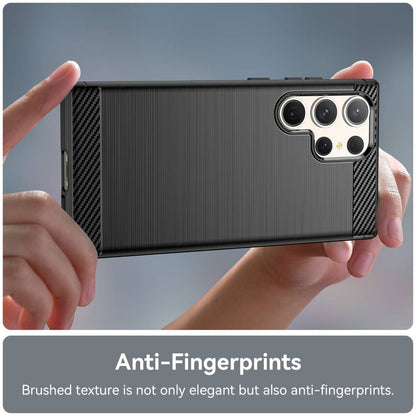 TPU Hülle für Samsung Galaxy S23 ULTRA Carbon Fiber Skin Brushed Backcover Case
