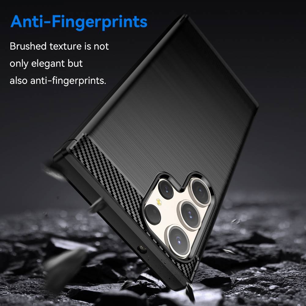 TPU Hülle für Samsung Galaxy S23 ULTRA Carbon Fiber Skin Brushed Backcover Case