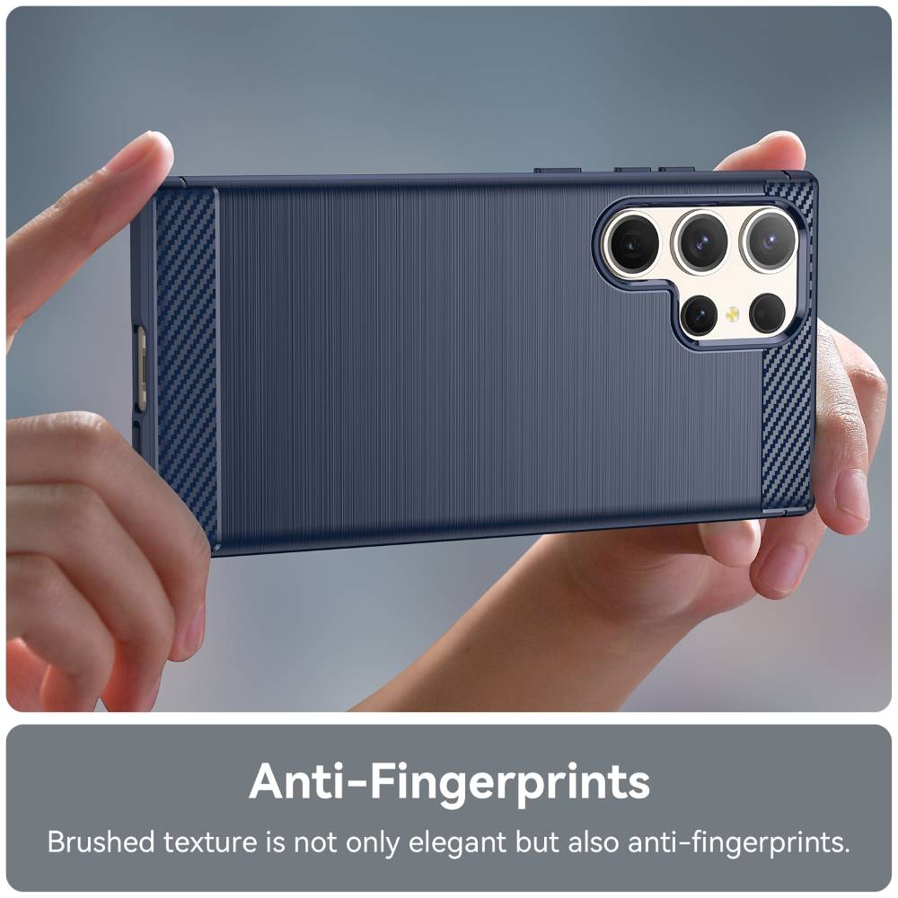 TPU Hülle für Samsung Galaxy S23 ULTRA Carbon Fiber Skin Brushed Backcover Case