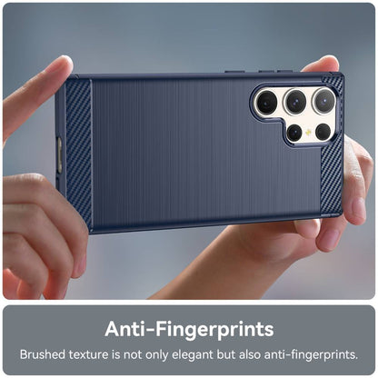 TPU Hülle für Samsung Galaxy S23 ULTRA Carbon Fiber Skin Brushed Backcover Case