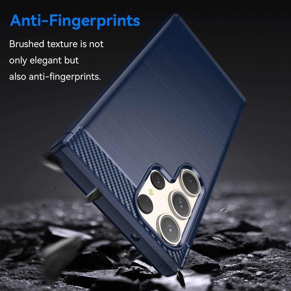 TPU Hülle für Samsung Galaxy S23 ULTRA Carbon Fiber Skin Brushed Backcover Case