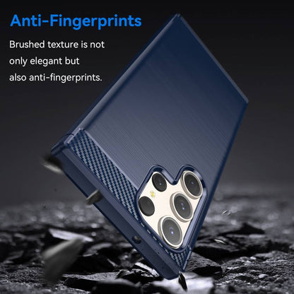 TPU Hülle für Samsung Galaxy S23 ULTRA Carbon Fiber Skin Brushed Backcover Case