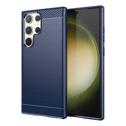TPU Hülle für Samsung Galaxy S23 ULTRA Carbon Fiber Skin Brushed Backcover Case