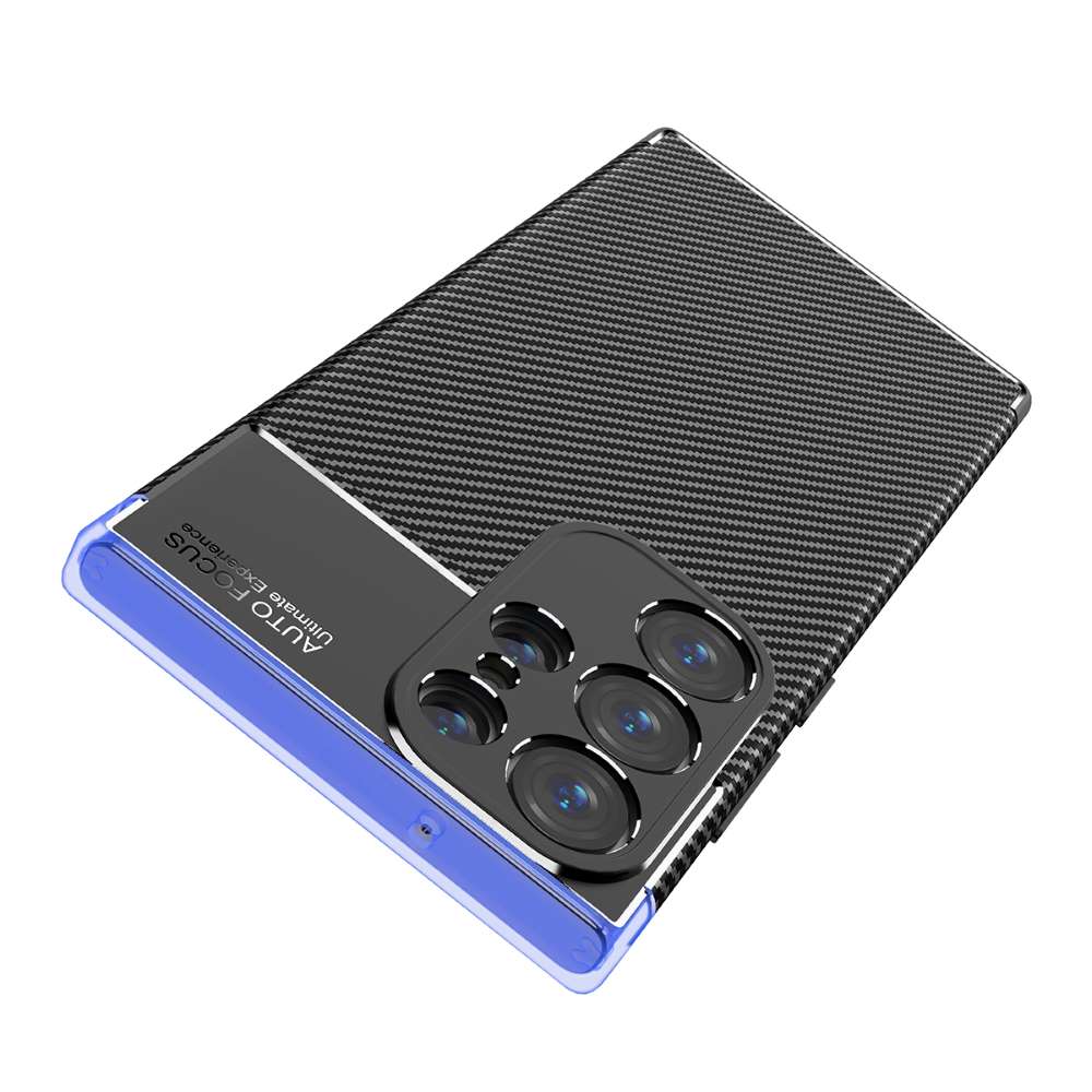 TPU Hülle für Samsung Galaxy S23 ULTRA Carbon Fiber Muster Shockproof Cover Case