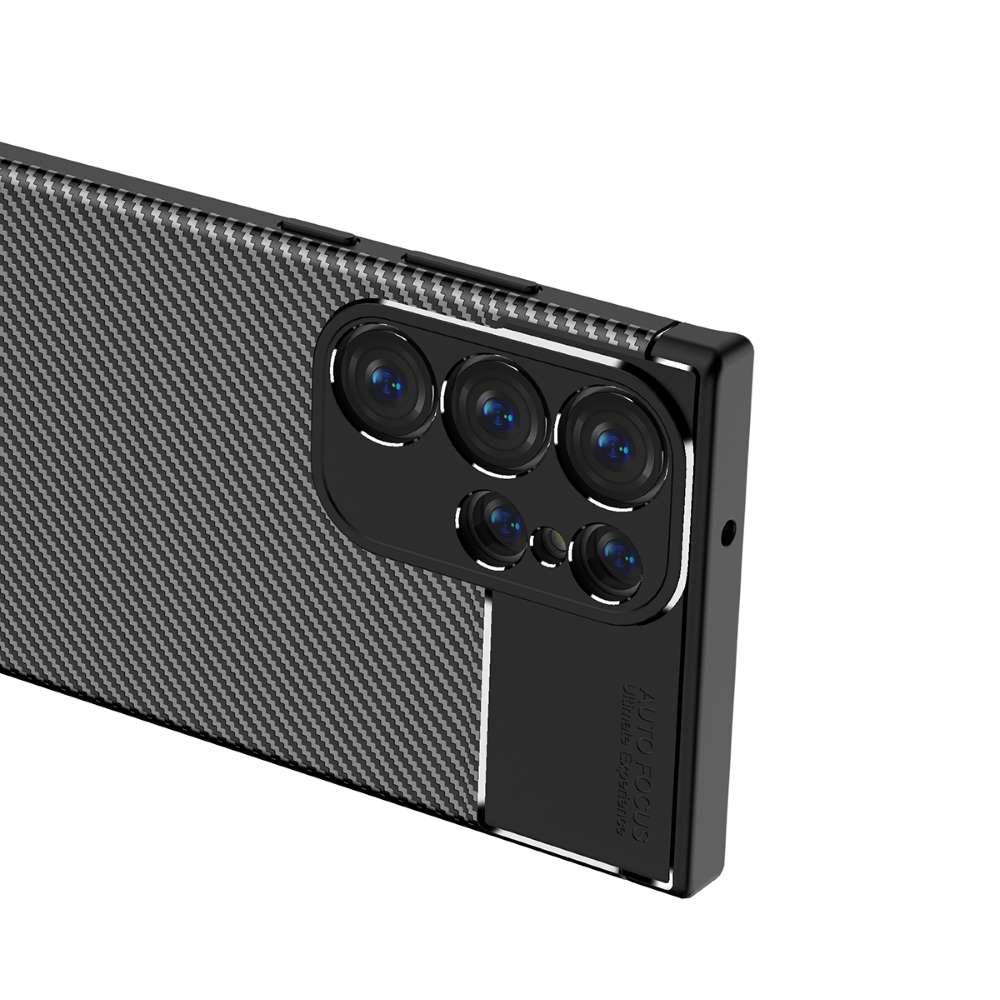 TPU Hülle für Samsung Galaxy S23 ULTRA Carbon Fiber Muster Shockproof Cover Case
