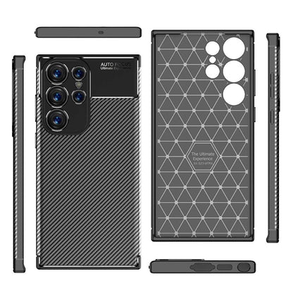 TPU Hülle für Samsung Galaxy S23 ULTRA Carbon Fiber Muster Shockproof Cover Case