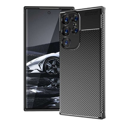 TPU Hülle für Samsung Galaxy S23 ULTRA Carbon Fiber Muster Shockproof Cover Case