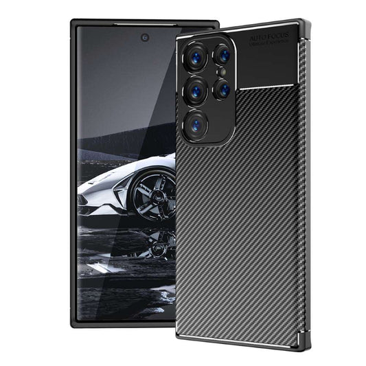 TPU Hülle für Samsung Galaxy S23 ULTRA Carbon Fiber Muster Shockproof Cover Case
