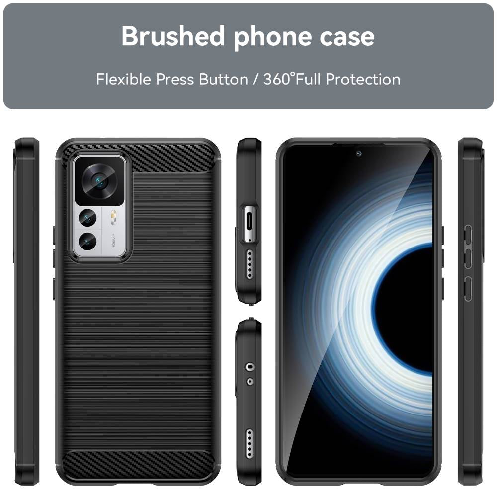 TPU Hülle für Xiaomi 12T 12T PRO Carbon Fiber Skin Brushed Schutzcover Case