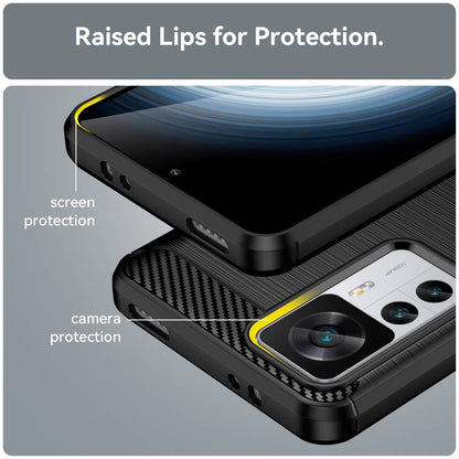 TPU Hülle für Xiaomi 12T 12T PRO Carbon Fiber Skin Brushed Schutzcover Case