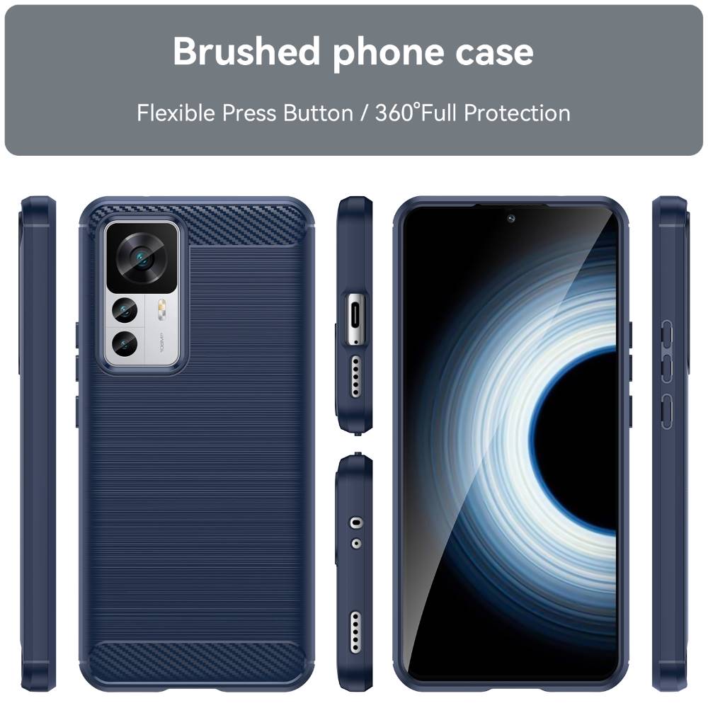 TPU Hülle für Xiaomi 12T 12T PRO Carbon Fiber Skin Brushed Schutzcover Case