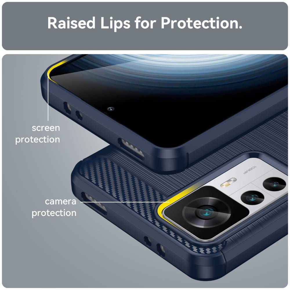 TPU Hülle für Xiaomi 12T 12T PRO Carbon Fiber Skin Brushed Schutzcover Case