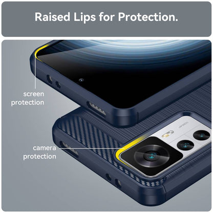 TPU Hülle für Xiaomi 12T 12T PRO Carbon Fiber Skin Brushed Schutzcover Case