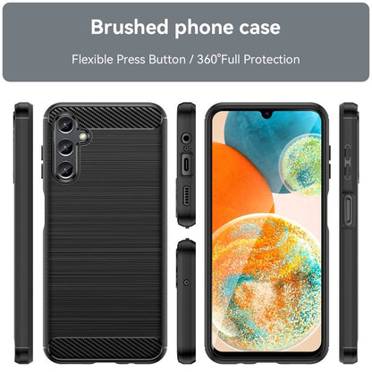 TPU Hülle für Samsung Galaxy A14 Carbon Fiber Skin Brushed Schutzcover Soft Case