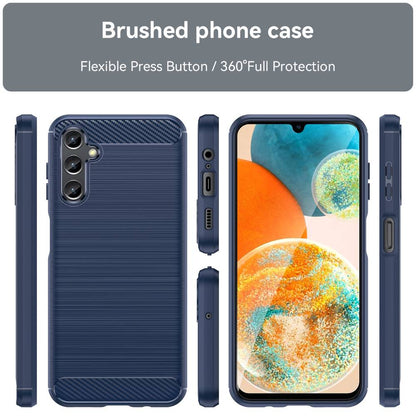 TPU Hülle für Samsung Galaxy A14 Carbon Fiber Skin Brushed Schutzcover Soft Case