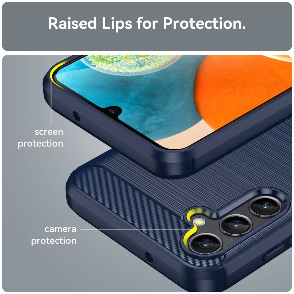 TPU Hülle für Samsung Galaxy A14 Carbon Fiber Skin Brushed Schutzcover Soft Case