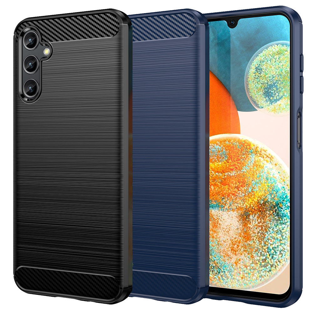 TPU Hülle für Samsung Galaxy A14 Carbon Fiber Skin Brushed Schutzcover Soft Case