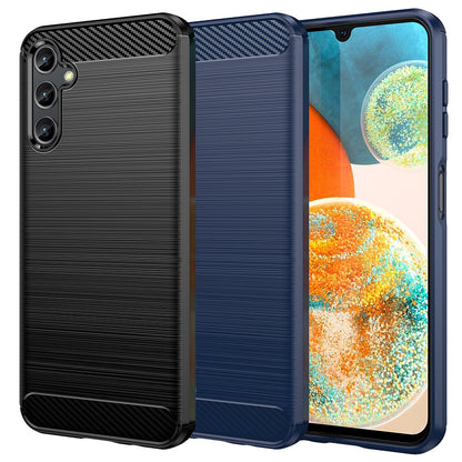 TPU Hülle für Samsung Galaxy A14 Carbon Fiber Skin Brushed Schutzcover Soft Case