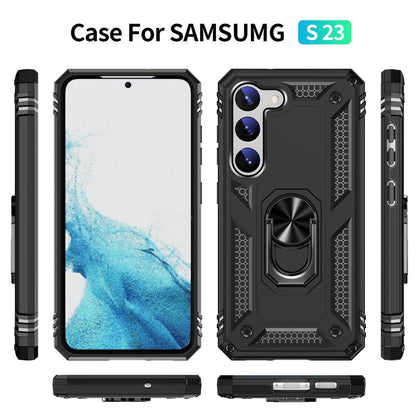 Outdoor Hülle für Samsung Galaxy S23 TPU PC Hybrid Sergeant Armor Ring Cover