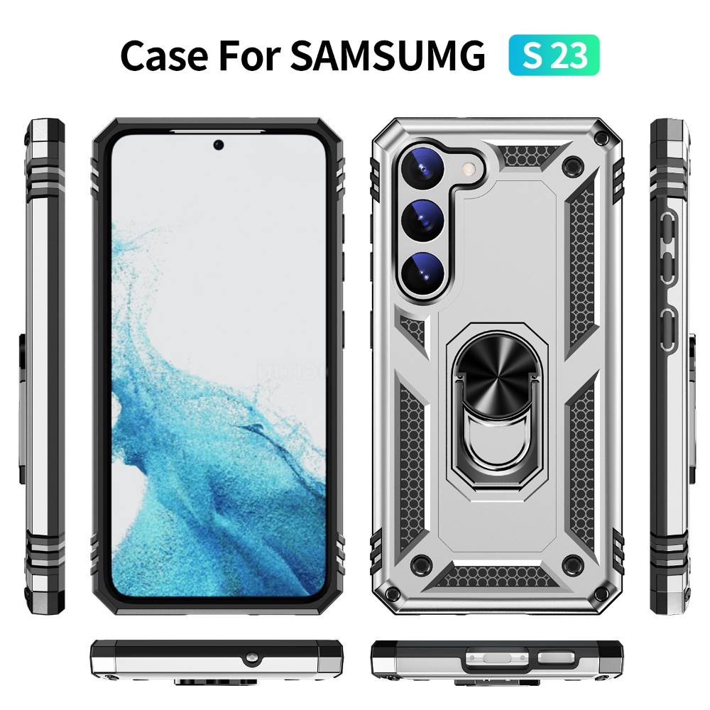 Outdoor Hülle für Samsung Galaxy S23 TPU PC Hybrid Sergeant Armor Ring Cover