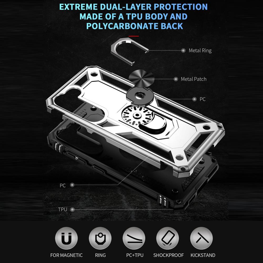 Outdoor Hülle für Samsung Galaxy S23 TPU PC Hybrid Sergeant Armor Ring Cover