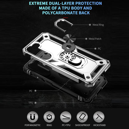 Outdoor Hülle für Samsung Galaxy S23 TPU PC Hybrid Sergeant Armor Ring Cover