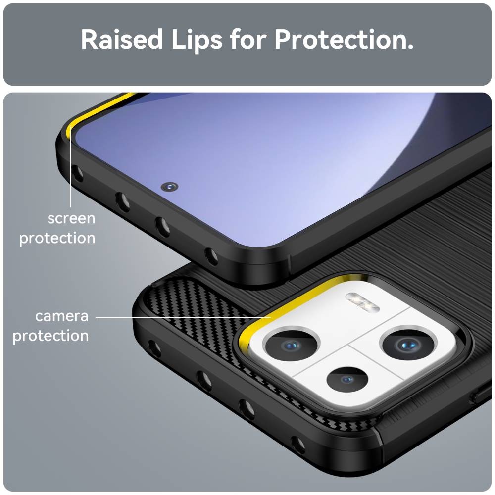 TPU Hülle für Xiaomi 13 Carbon Fiber Skin Brushed Schutz Backcover Soft Case