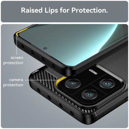 TPU Hülle für Xiaomi 13 PRO Carbon Fiber Skin Brushed Schutz Backcover Soft Case