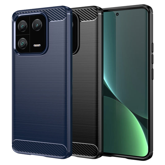 TPU Hülle für Xiaomi 13 PRO Carbon Fiber Skin Brushed Schutz Backcover Soft Case
