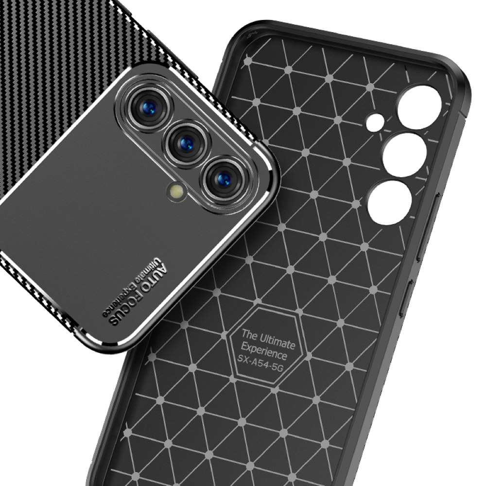 TPU Hülle für Samsung Galaxy A54 Carbon Fiber Muster Shockproof Back Cover Case